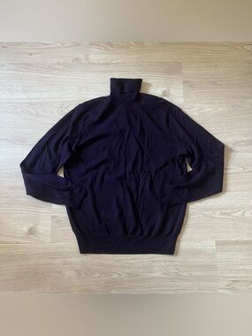 J.crew Factory Dark Burgundy 100% Merino Wool Turtleneck Sweater